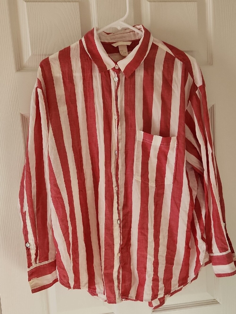 H&M Red and White Striped Shirt